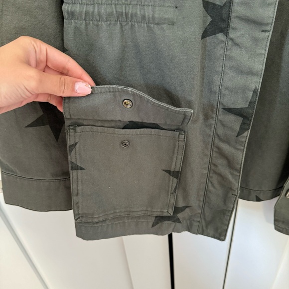 Aqua Star Print Utility Military Jacket - Picture 6 of 6